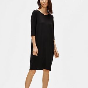 Eileen Fisher Black V Neck Shift Dress